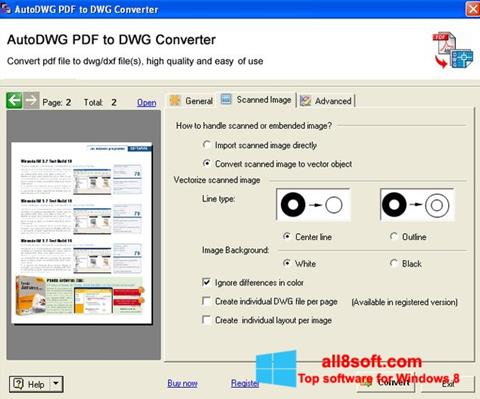 스크린 샷 PDF to DWG Converter Windows 8