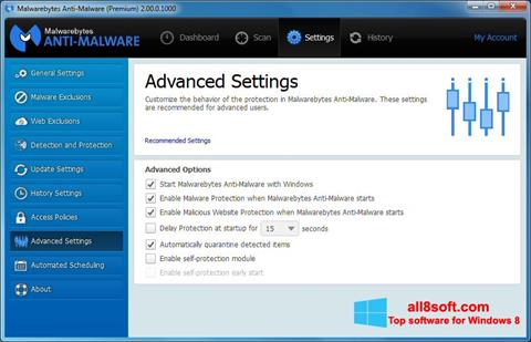 스크린 샷 Malwarebytes Anti-Malware Windows 8