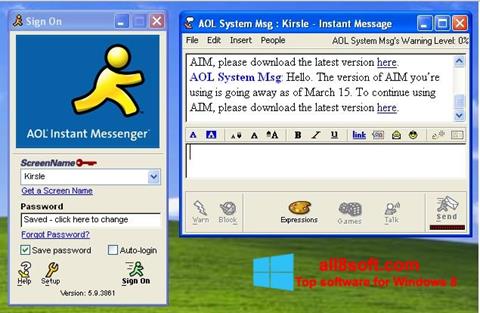 스크린 샷 AOL Instant Messenger Windows 8