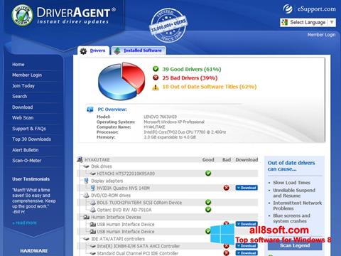 스크린 샷 DriverAgent Windows 8