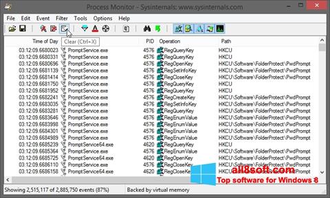 스크린 샷 Process Monitor Windows 8