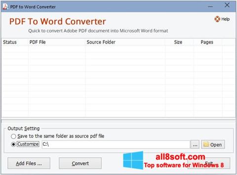 스크린 샷 PDF to Word Converter Windows 8