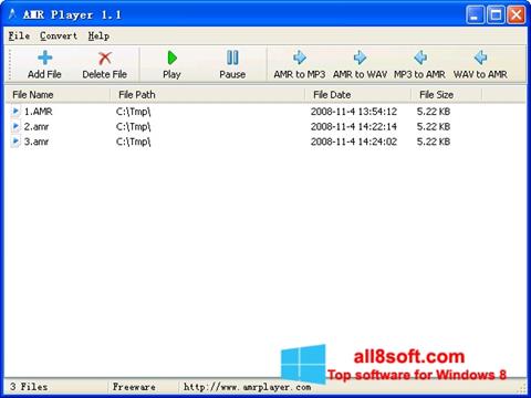 스크린 샷 AMR Player Windows 8