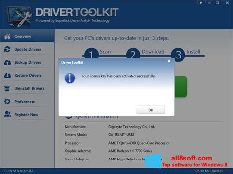 스크린 샷 Driver Toolkit Windows 8