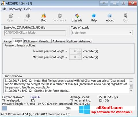 스크린 샷 Advanced Archive Password Recovery Windows 8