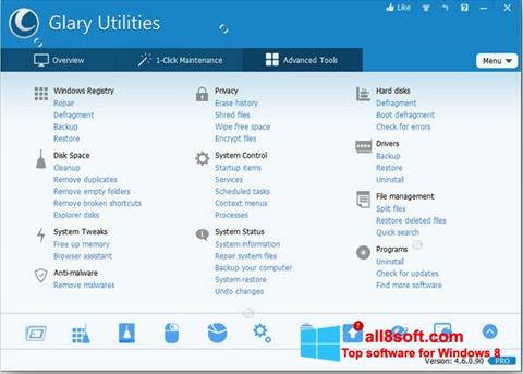 스크린 샷 Glary Utilities Pro Windows 8