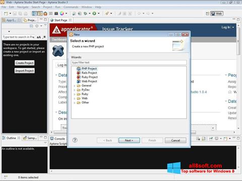 스크린 샷 Aptana Studio Windows 8