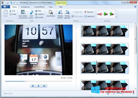 스크린 샷 Windows Live Movie Maker Windows 8