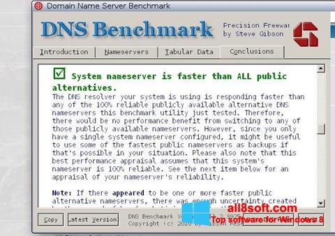스크린 샷 DNS Benchmark Windows 8