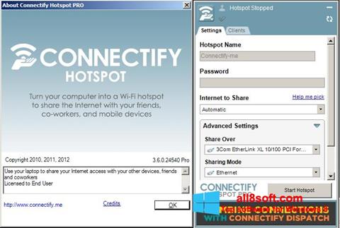 스크린 샷 Connectify Hotspot PRO Windows 8