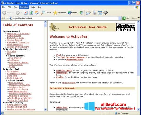 스크린 샷 ActivePerl Windows 8