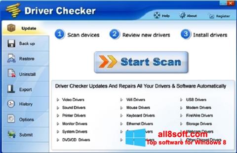 스크린 샷 Driver Checker Windows 8