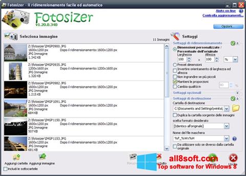 스크린 샷 Fotosizer Windows 8