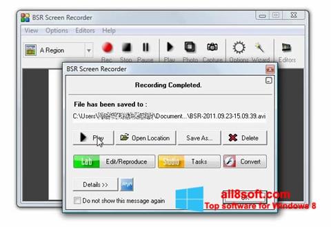 스크린 샷 BSR Screen Recorder Windows 8