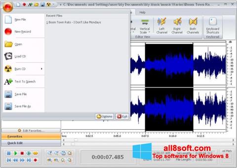 스크린 샷 Free Audio Editor Windows 8