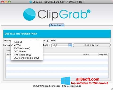 스크린 샷 ClipGrab Windows 8