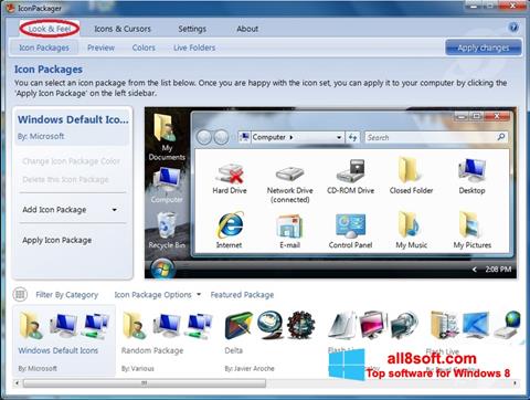 스크린 샷 IconPackager Windows 8