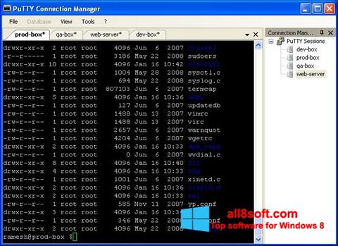 스크린 샷 PuTTY Connection Manager Windows 8