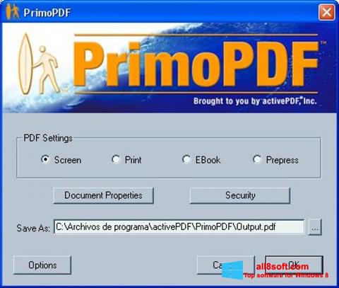 스크린 샷 PrimoPDF Windows 8
