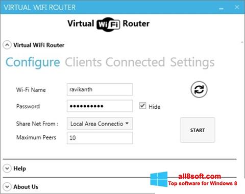 스크린 샷 Virtual WiFi Router Windows 8
