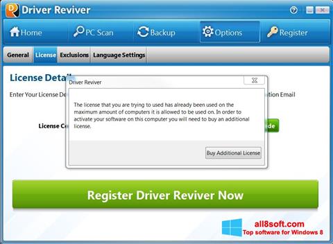 스크린 샷 Driver Reviver Windows 8
