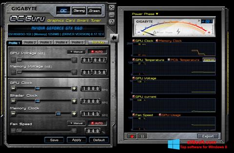스크린 샷 GIGABYTE OC Guru Windows 8