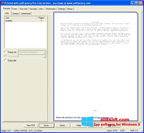 스크린 샷 pdfFactory Pro Windows 8