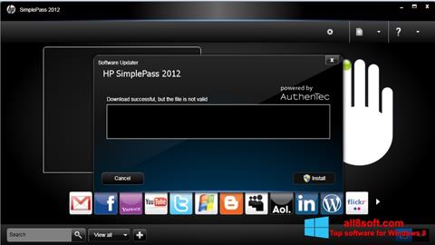 스크린 샷 HP SimplePass Windows 8
