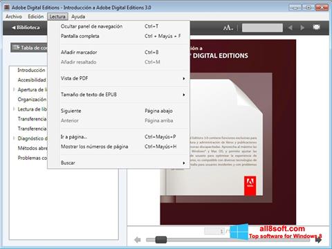 스크린 샷 Adobe Digital Editions Windows 8