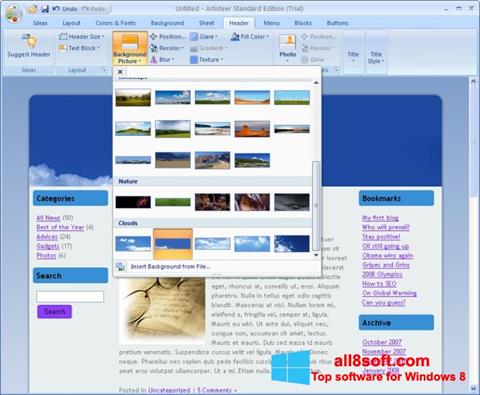 스크린 샷 Artisteer Windows 8