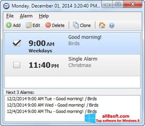 스크린 샷 Free Alarm Clock Windows 8