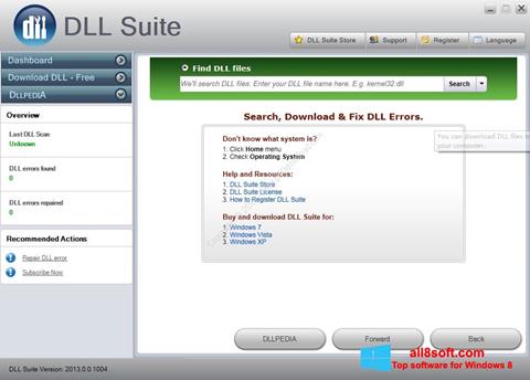 스크린 샷 DLL Suite Windows 8