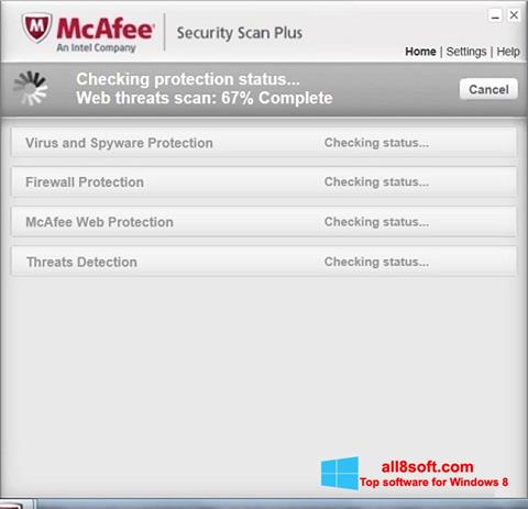 스크린 샷 McAfee Security Scan Plus Windows 8