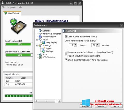 스크린 샷 HDDlife Windows 8