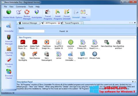 스크린 샷 Revo Uninstaller Windows 8