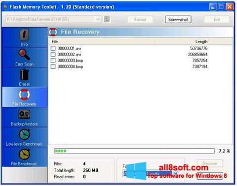 스크린 샷 Flash Memory Toolkit Windows 8