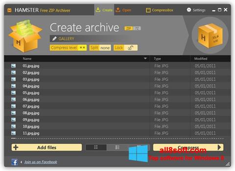 스크린 샷 Hamster Free ZIP Archiver Windows 8