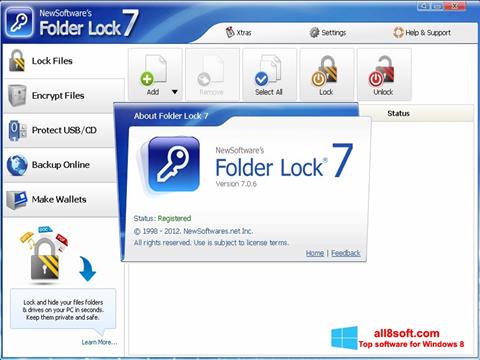 스크린 샷 Folder Lock Windows 8